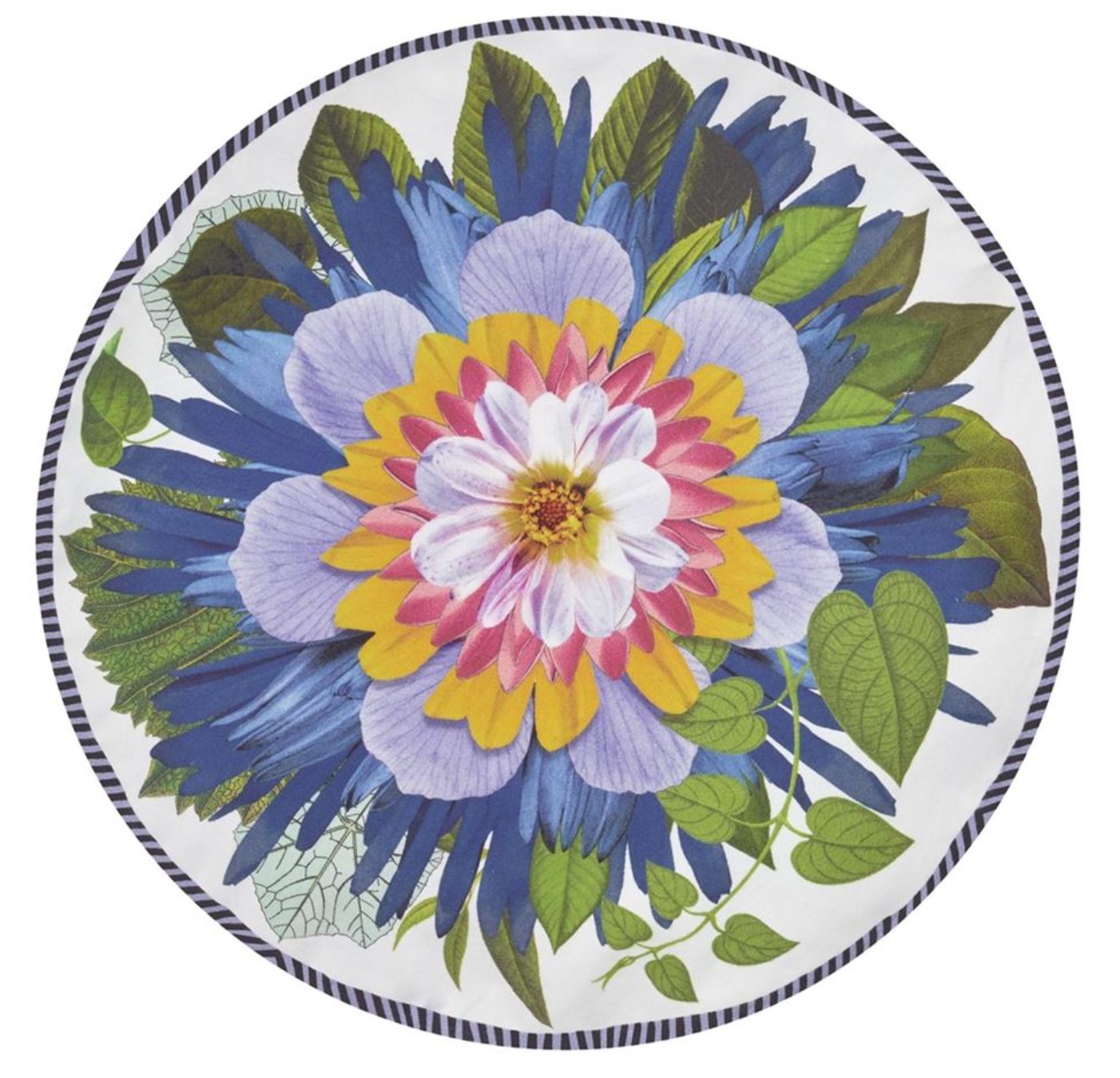 Floribunda Ruisseau Round Decorative Pillow