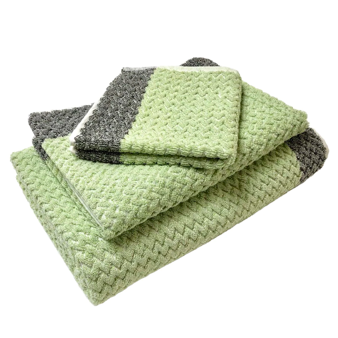 Bath Towels (Pastel Green/Chevron)