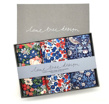 Set of 3 Hankies Made with Liberty Fabric